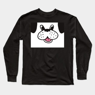 White Doggie with Black Ears Long Sleeve T-Shirt